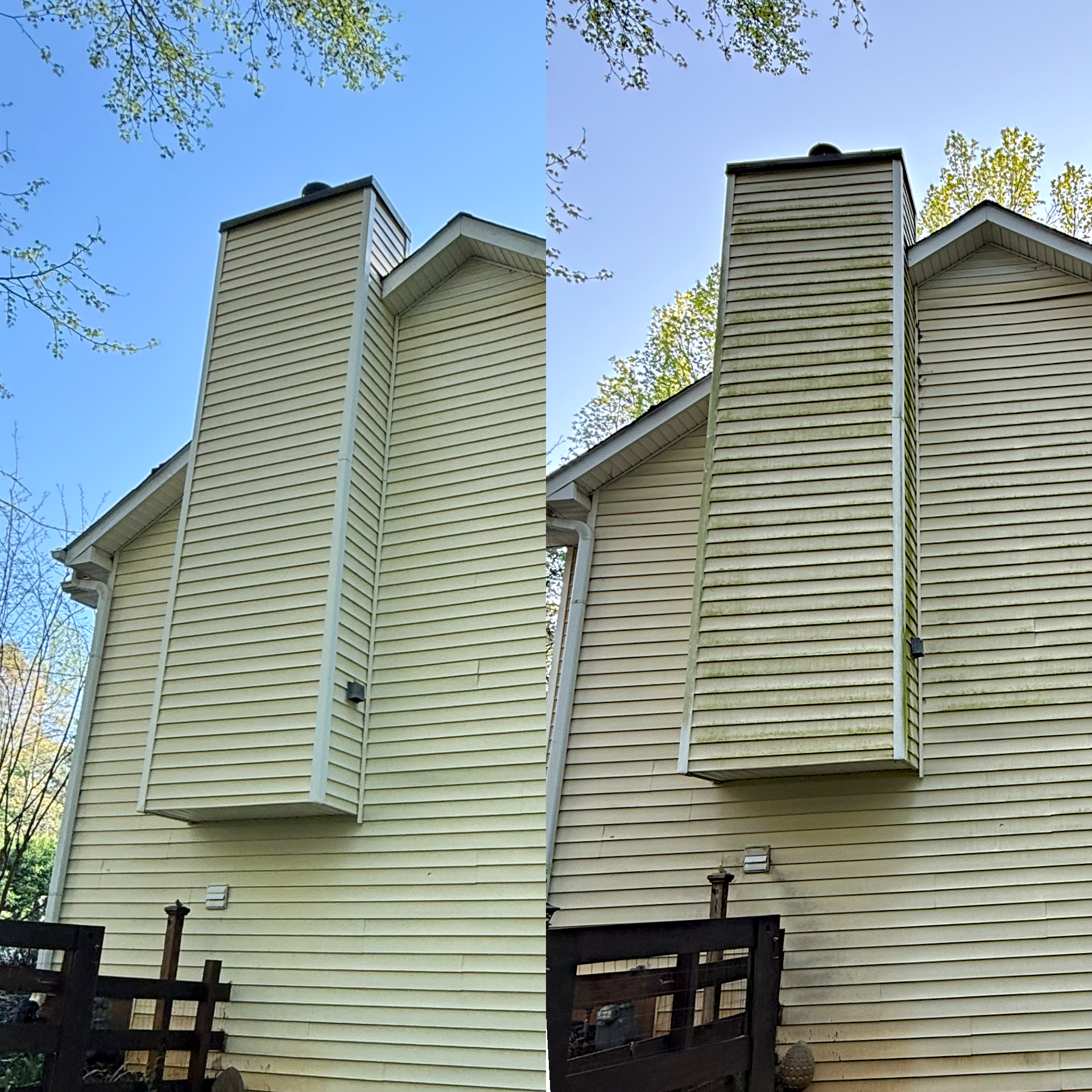 Exterior house cleaning result