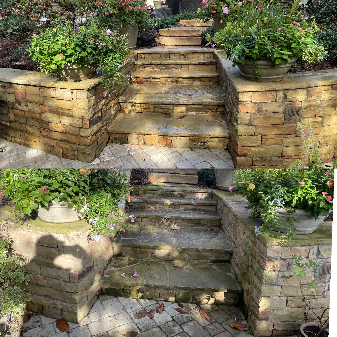 Exterior cleaning project result